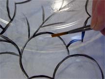 reverse glass painting second step